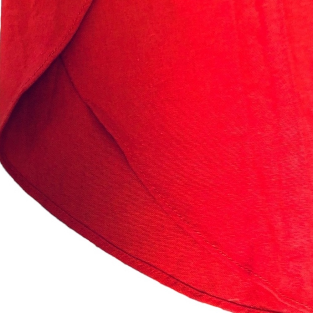 CALI 1850 large red linen look wide slit leg pant wrap effect NWOT - Picture 16 of 16